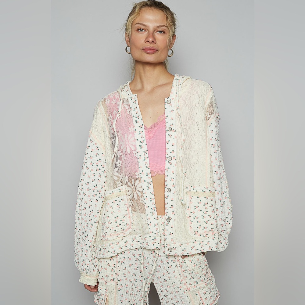 POL Cream Floral Jacket
